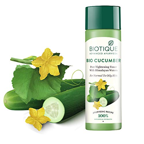 biotique cucumber pore tightening toner| ayurvedic and organically pure| maintains skin’s natural ph |100% botanical extracts| suitable for normal & oily skin types| 120ml biotique cucumber pore tightening toner| ayurvedic and organically pure| maintains skin’s natural ph |100% botanical extracts| suitable for normal & oily skin types| 120ml